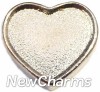 H1104 Silver Heart Frame Floating Locket Charm