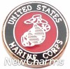 H1111 Marine Corps Floating Locket Charm