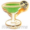 H1117 Green Margarita Floating Locket Charm