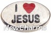 H1118s I Love Jesus Silver Floating Locket Charm