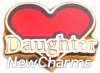 H1123 Daughter Red Heart Floating Locket Charm