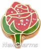 H1132 Red Rose Floating Locket Charm