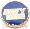 H1134 Navy Wife Floating Locket Charm
