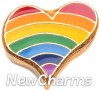 H1135 Rainbow Heart Floating Locket Charm