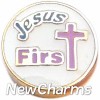 H1138 Jesus First Floating Locket Charm