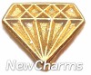 H1145 Gold Diamond Cut Shape Floating Locket Charm