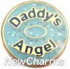 H1151 Daddy's Angel Gold Trim Floating Locket Charm