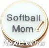 H1155 Softball Mom Floating Locket Charm