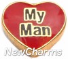 H1166 My Man Heart Floating Locket Charm