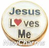 H1167 Jesus Loves Me Floating Locket Charm