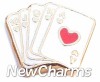 H1173 Royal Flush Cards Floating Locket Charm