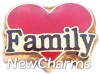 Family Heart Floating Locket Charm
