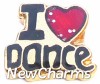 H1215 I Love Dance Floating Locket Charm