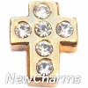 H1225 Gold Cross Floating Locket Charm