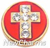 H1226 Cross on Red Floating Locket Charm