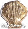 H1251gold Sea Shell in Gold Floating Locket Charm