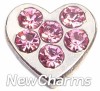 Heart with Pink Stones LOCKET CHARM