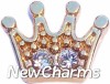 H1259gold Crown in Gold Floating Locket Charm