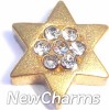 H1260 Gold Star With Stones Floating Locket Charm