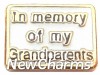 H1322 In Memory Of My Grandparents Gold Trim Floating Locket Charm