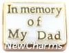 H1323 In Memory Of My Dad Gold Trim Floating Locket Charm