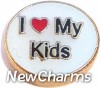 H1334 I Love My Kids Floating Locket Charm 