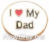 H1346 I Love My Dad Floating Locket Charm