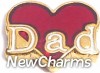 H1366 Dad Red Heart Floating Locket Charm