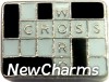 H1409 Crossword Floating Locket Charm