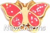 H1461 Pink Butterfly Floating Locket Charm