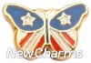 H1464 USA Flag Butterfly Floating Locket Charm