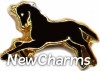 Black Horse Floating Locket Charm