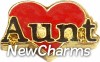 H1509 Aunt On Red Heart Gold Trim Floating Locket Charm