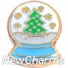 H1510 Christmas Tree Snow Globe Floating Locket Charm