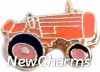 H1521orange Tractor in Orange Floating Locket Charm