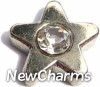 H1552 Star With Clear Stone Floating Locket Charm