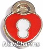 H1556 Red Heart Lock Floating Locket Charm