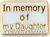 H1575 In Memory Of My Daughter Gold Trim Floating Locket Charm