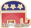 H1577 Republican Elephant Floating Locket Charm