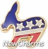 H1578 Democrat Donkey Floating Locket Charm