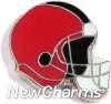 H1583silver Football Helmet Silver Trim Floating Locket Charm