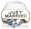 H1595 Silver Just Married Floating Locket Charm
