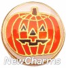 H1623 Jack O Lantern Gold Trim Floating Locket Charm