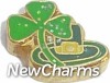 H2040 Clover And Green Hat Floating Locket Charm
