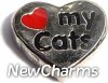 H1660 Love My Cats Floating Locket Charm