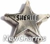 H1669 Sheriff Badge Star Floating Locket Charm
