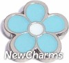 H1674B Blue Cute Flower Floating Locket Charm