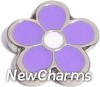 H1674P Purple Cute Flower Floating Locket Charm
