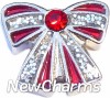 H1683 Glitter Ribbon Bow Floating Locket Charm