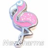 H1685 Little Glitter Flamingo Floating Locket Charm